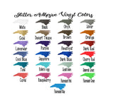 Adhesive Vinyl - 12x12" Glitter Adhesive Vinyl Permanent Outdoor Vinyl Oracal 651 Equivalent FDC 3700 Ultra Metallic & GT Ultra Metallic Glitter Vinyl 12x12" Sheets.