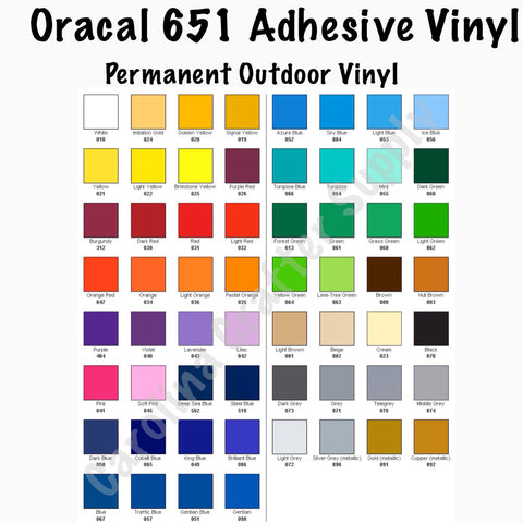 20 Sheets Oracal 651 12x12