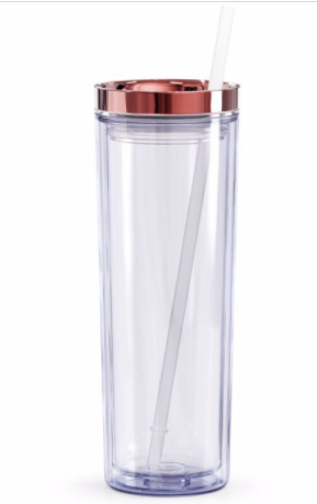 17 oz Glass Tumbler with Lid and Straw